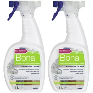 Bona 1L Antibac Hard Floor Cleaning Solution Spray Pack of 2