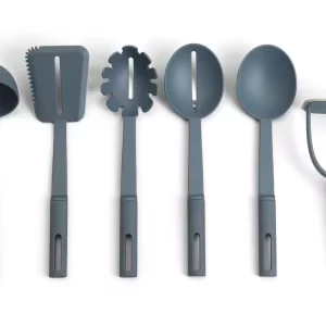 Habitat 6 Piece Utensil Set with Holder - Blue
