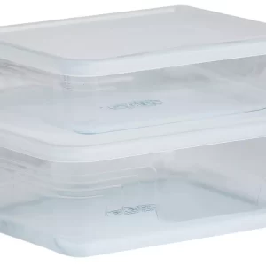 Pyrex Set of 2 Glass Roasters with Plastic Storage Lids