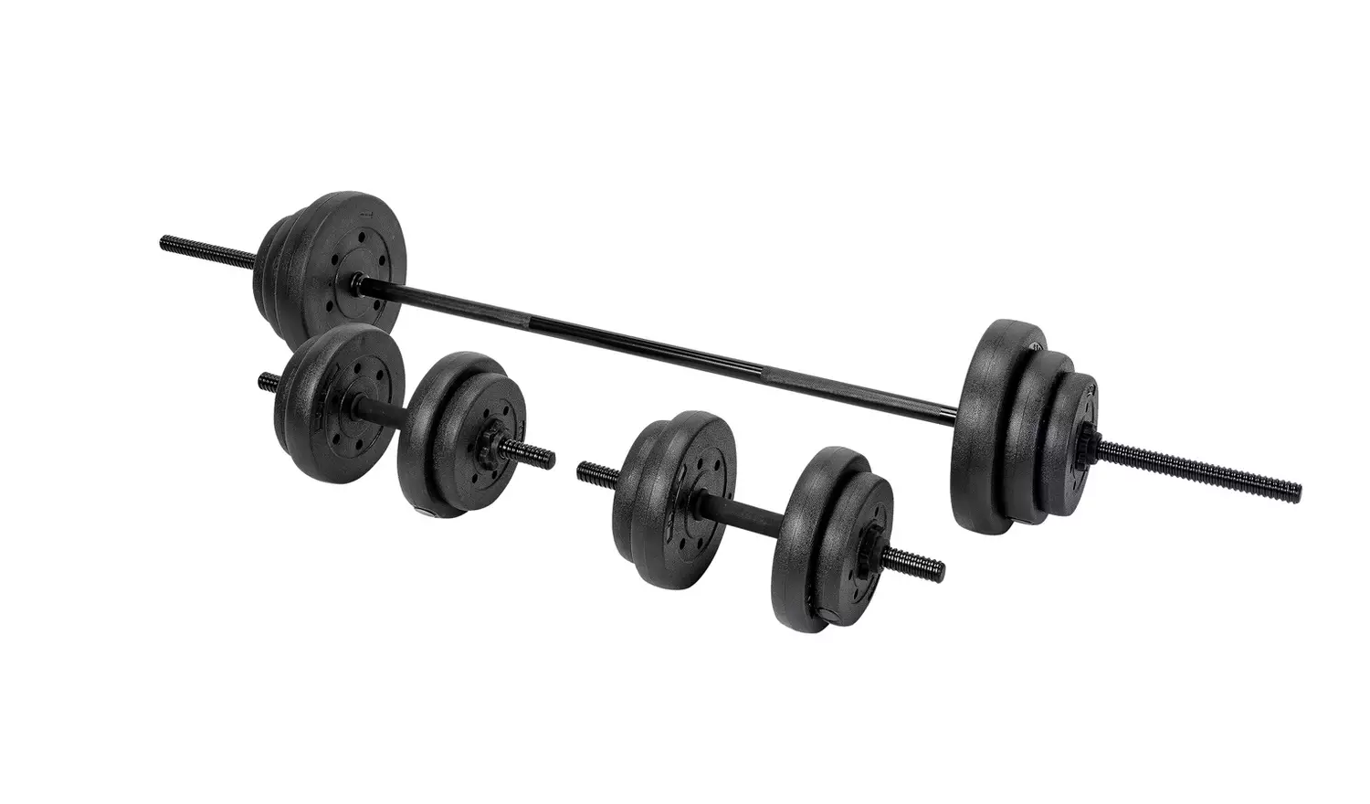 Opti Vinyl Barbell and Dumbbell Set - 35kg