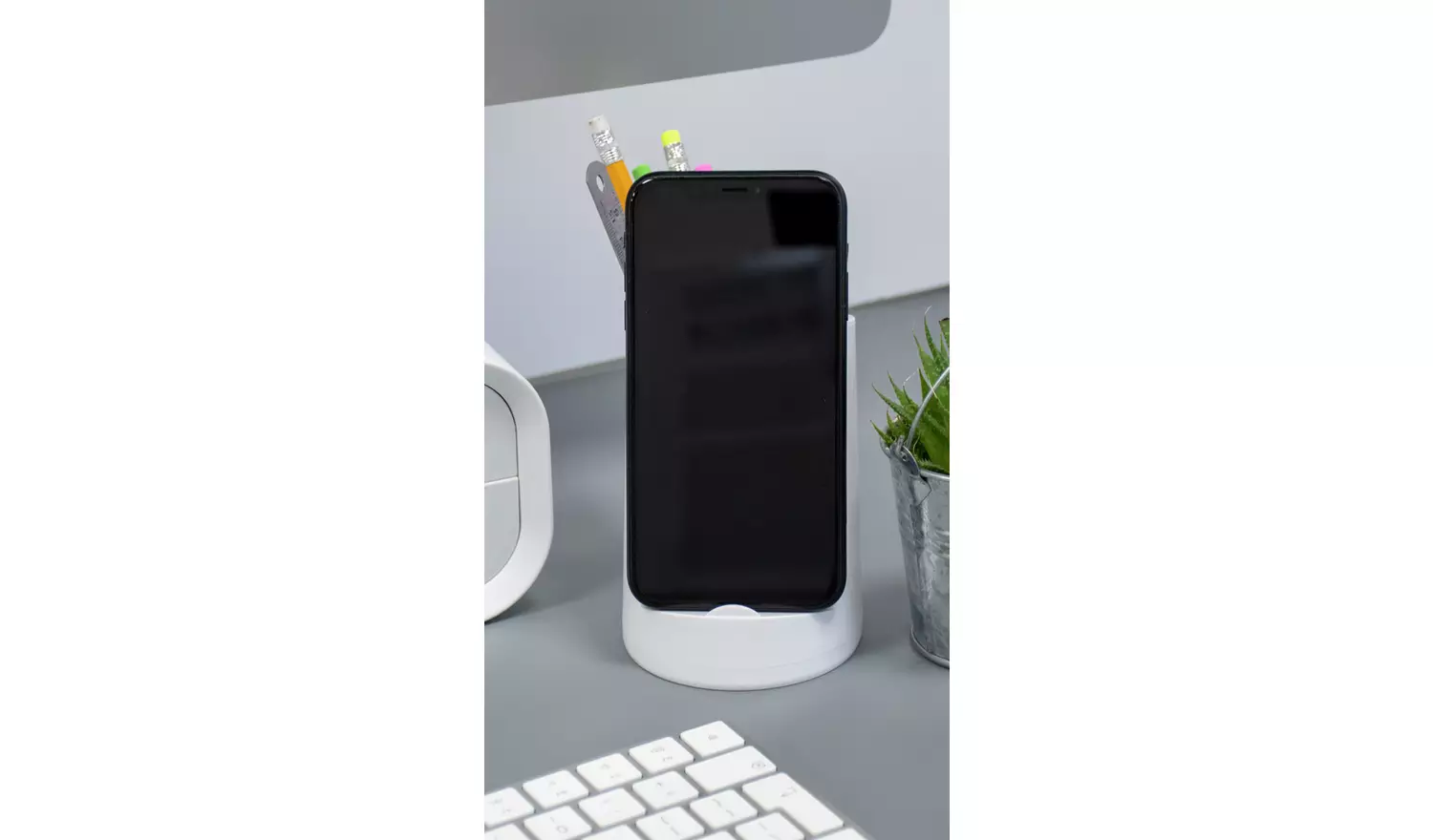Home Office Storage Phone Holder Pen Pot Desk Tidy