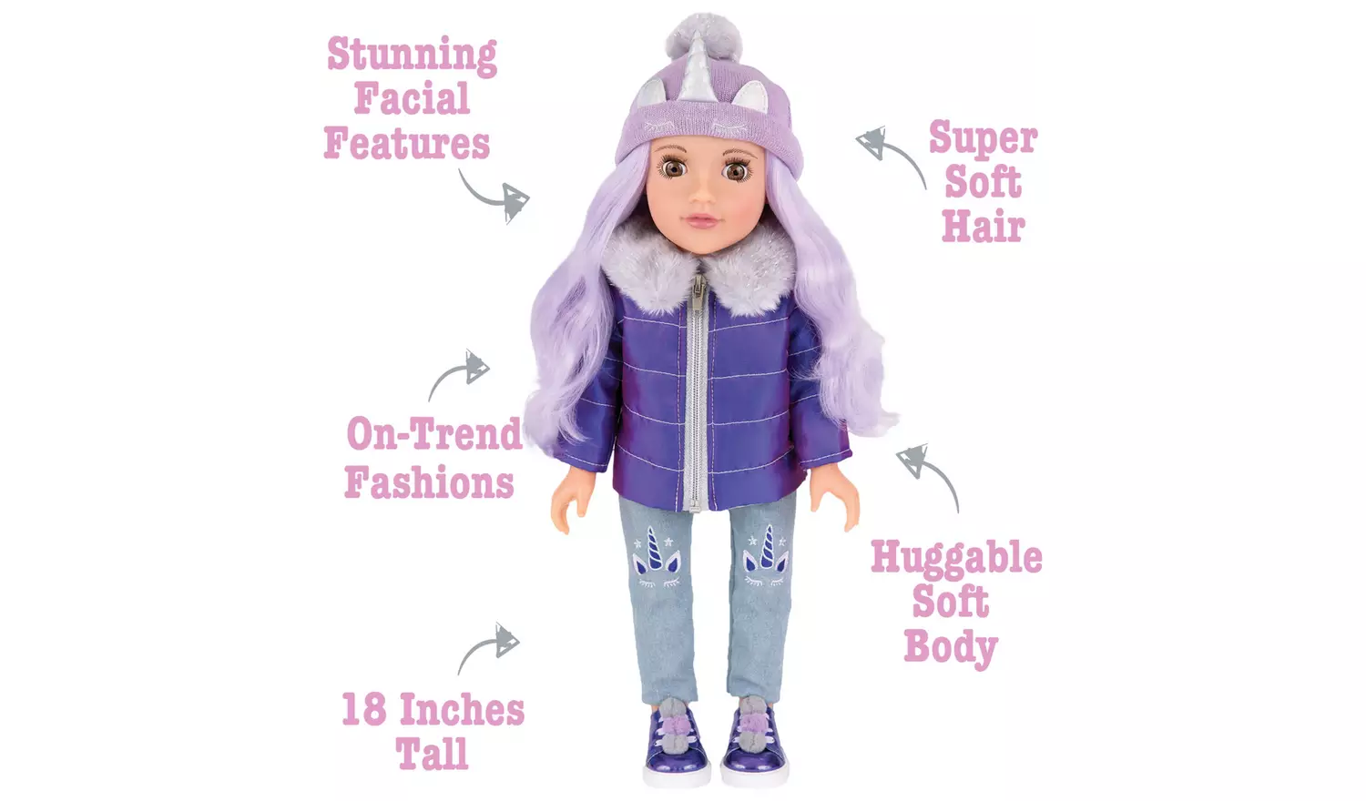 DesignaFriend Skylar Fashion Doll - 18inch/46cm