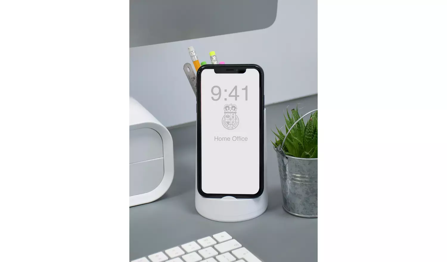 Home Office Storage Phone Holder Pen Pot Desk Tidy