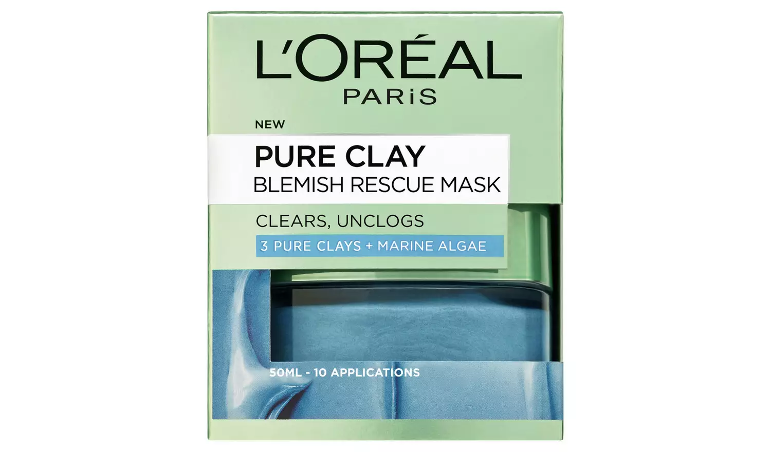 L'Oreal Pure Clay Blue Blemish Mask - 50ml