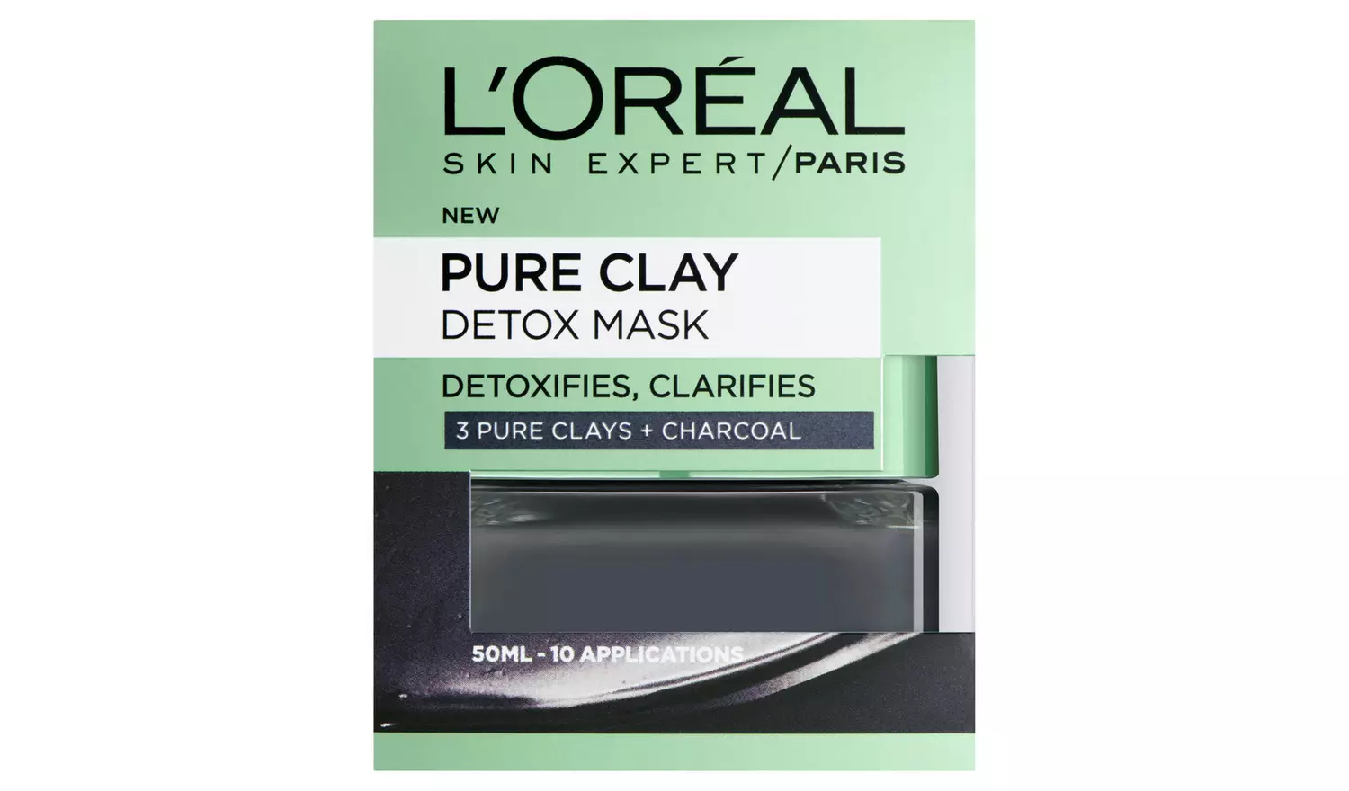 L'Oreal Pure Clay Black Detox Mask - 50ml